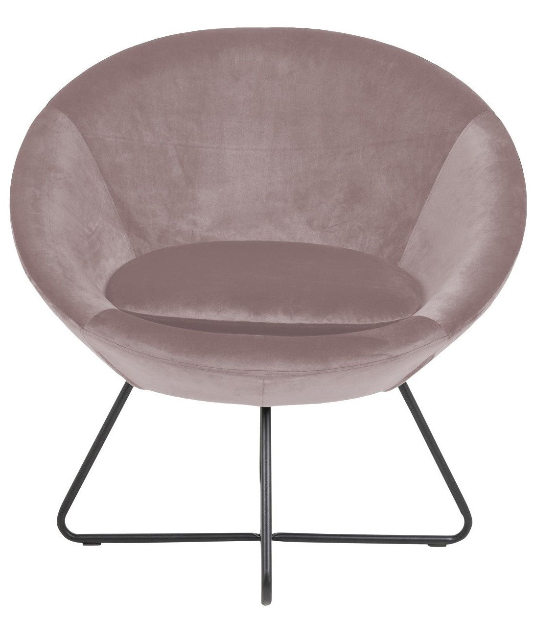 Center Lounge Chair, Dusty Pink Velvet