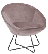 Center Lounge Chair, Dusty Pink Velvet