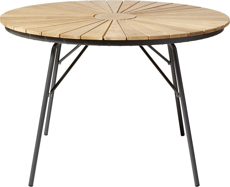 Hard & Ellen Garden Table Anthracite/Teak, Ø110