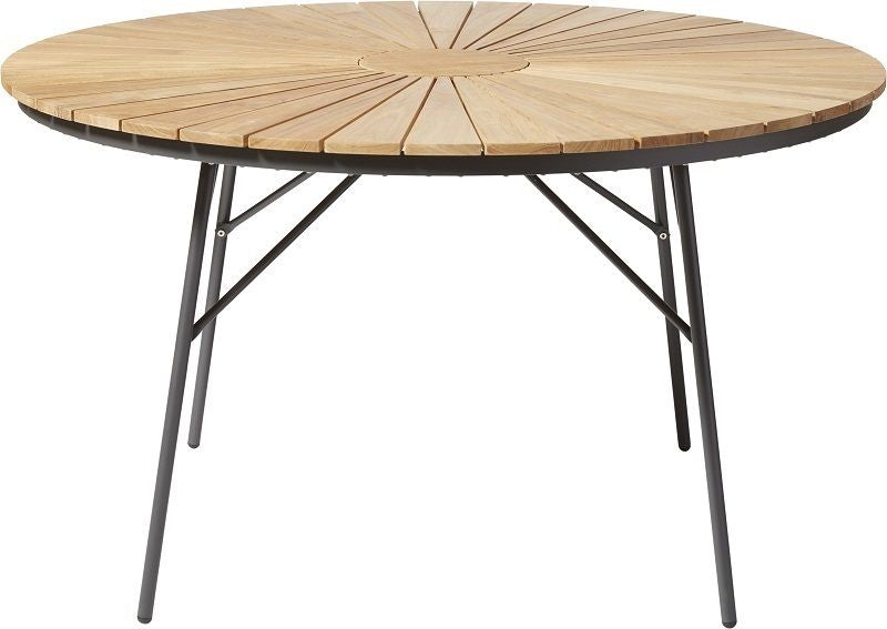 Hard & Ellen Garden Table Anthracite/Teak, Ø130