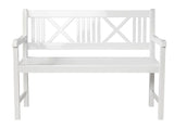 Løkken Garden Bench White Painted Mahogny, f: 120