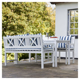 Løkken Garden Bench White Painted Mahogny, f: 150