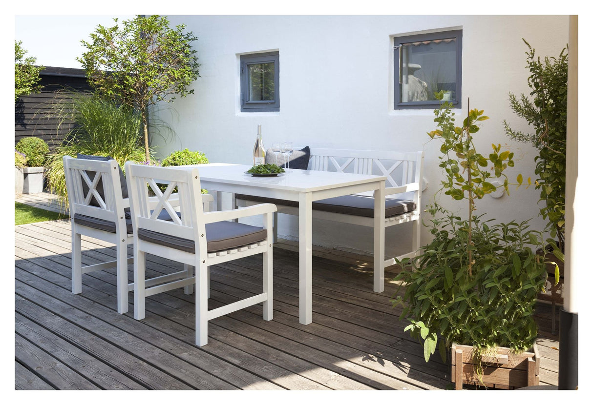 Løkken Garden Bench White Painted Mahogny, f: 150