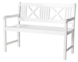 Løkken Garden Bench White Painted Mahogny, f: 120