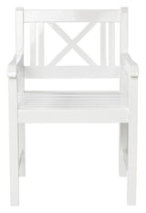 Løkken Garden Furniture Set, White Painted Mahogany