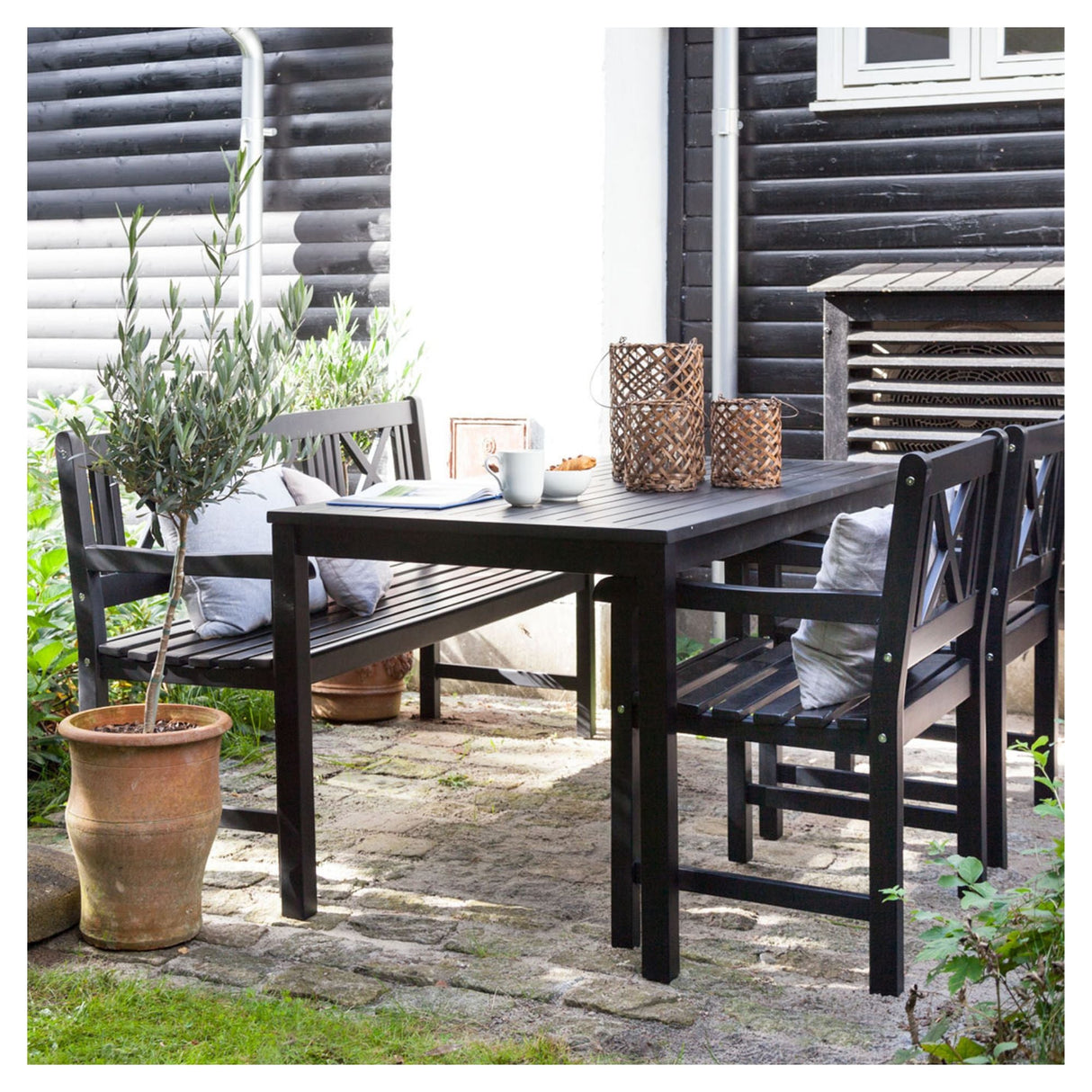 Loop Garden Furniture Set, Black Mahogny