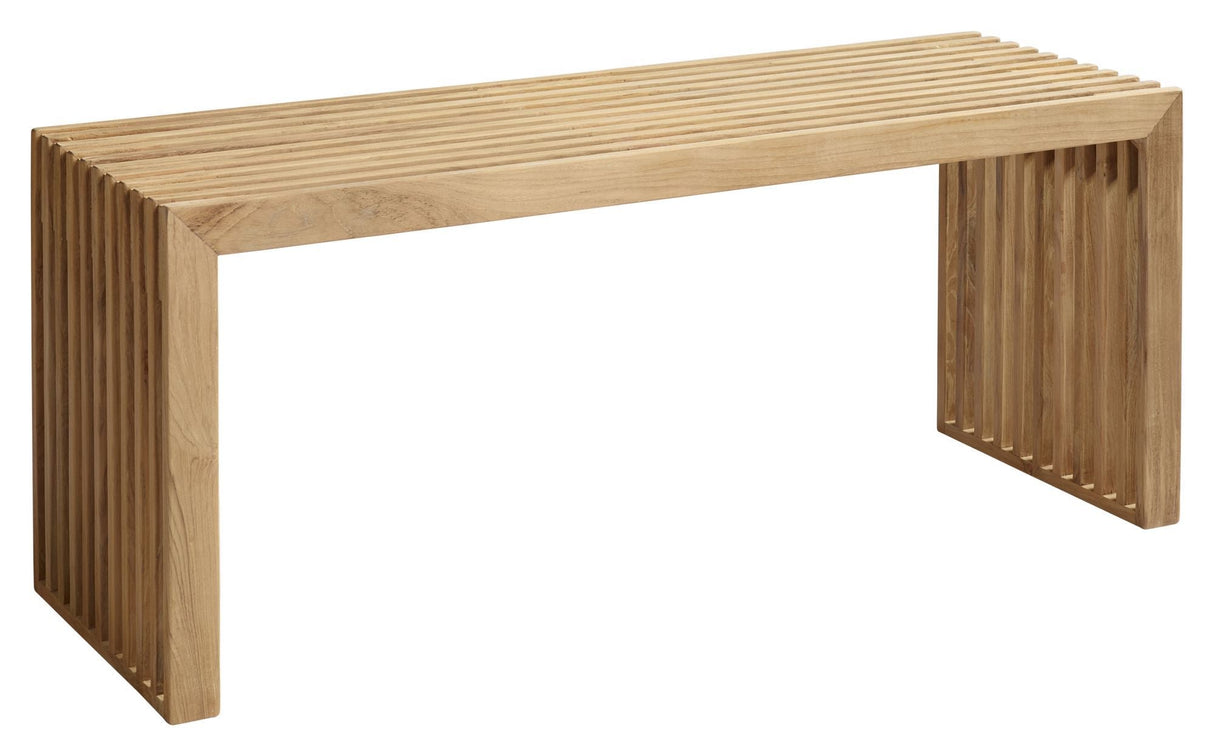 Rib bänk teak, W: 104 cm