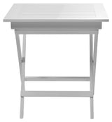 York Garden Table, White Painted Mahogny, 70x70