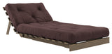 Rötter 90 bäddsoffa, brun lackerad tall, brun