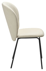 Brace Dining Chair, White/Beige