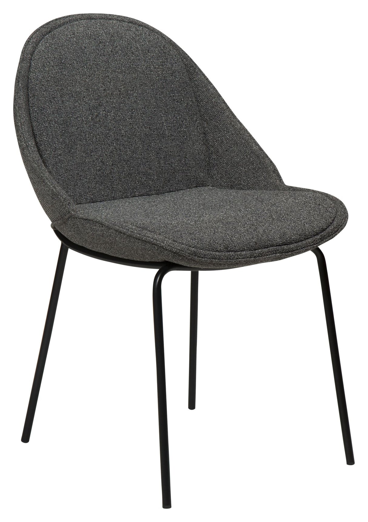 Arch Dining Chair, Pebble Grey Bouclé Fabric