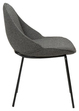 Arch Dining Chair, Pebble Grey Bouclé Fabric