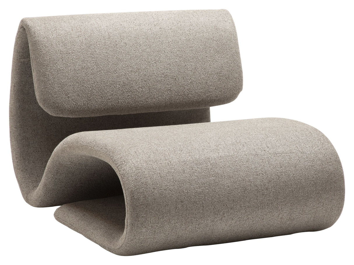 Dubna Lounge Chair, Pebble Earth Bouclé Fabric