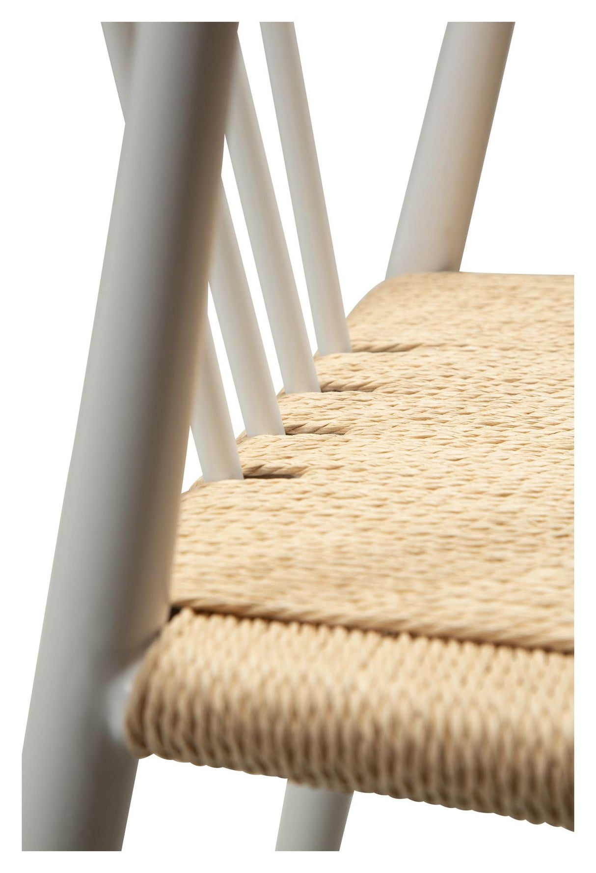 Sava Barstol, beige pappersrep/vit ram