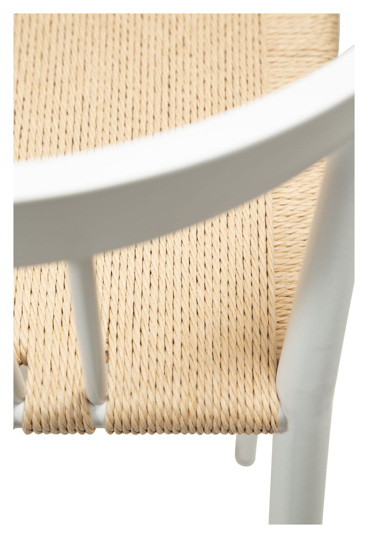 Sava Barstol, beige pappersrep/vit ram