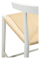 Sava Barstol SH: 66,50 cm, beige pappersrep/vit ram