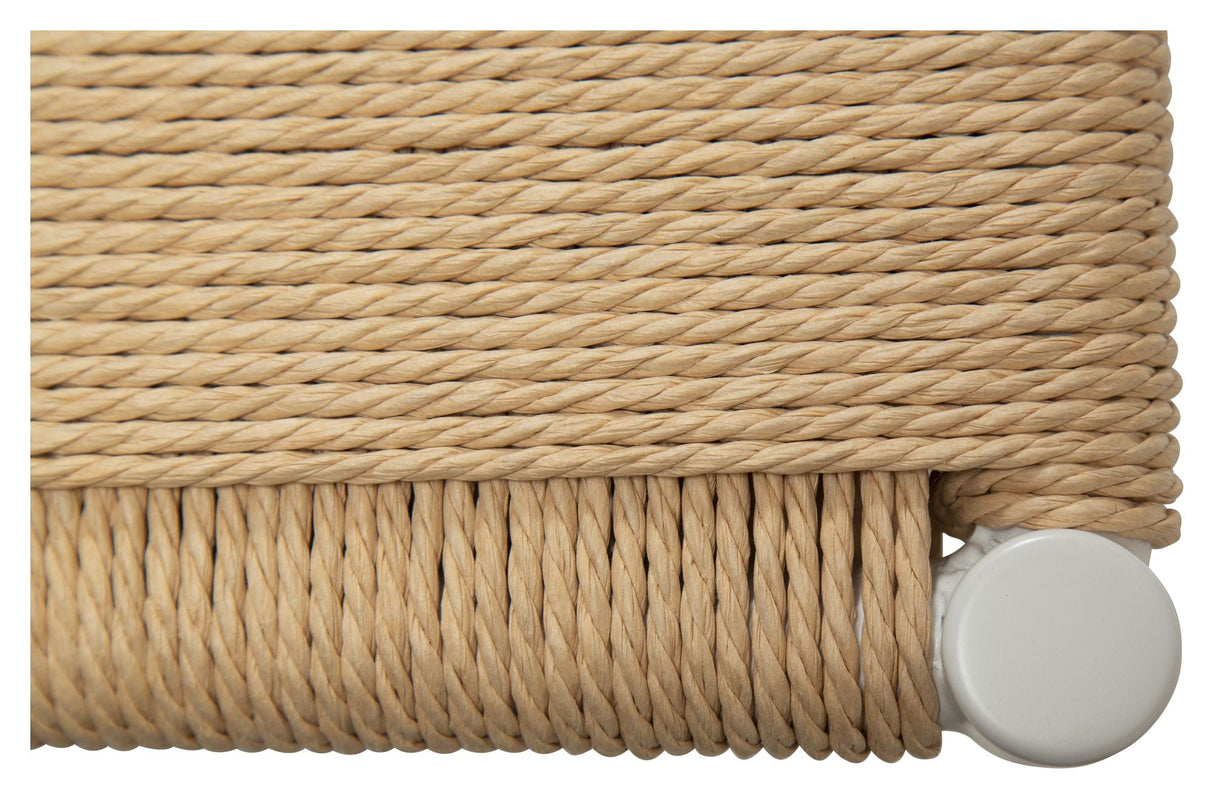 Sava Matsstol, Beige Paper Rope/White Frame