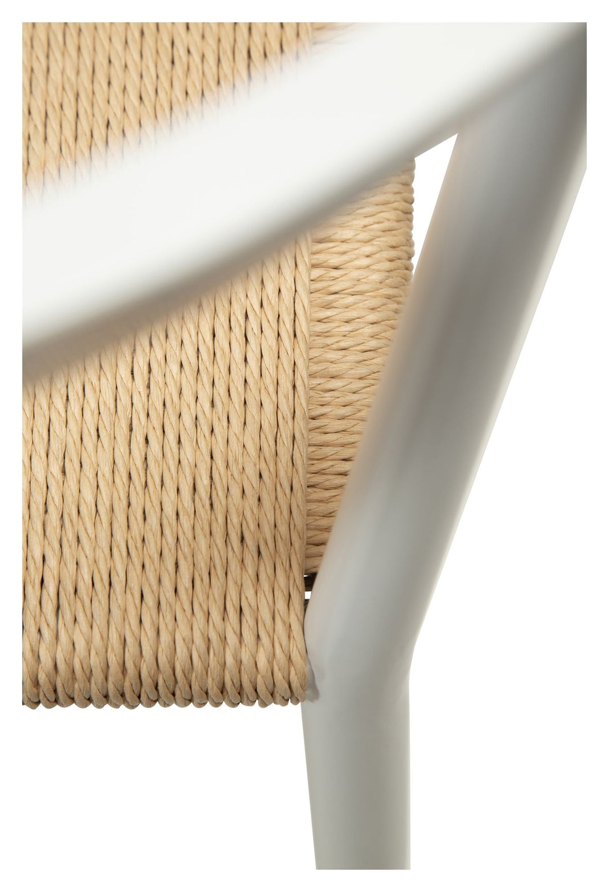 Sava Matsstol, Beige Paper Rope/White Frame