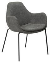 Zimmer matstol med arm, Pebble Grey Bouclé tyg