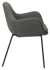 Zimmer matstol med arm, Pebble Grey Bouclé tyg