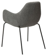 Zimmer matstol med arm, Pebble Grey Bouclé tyg