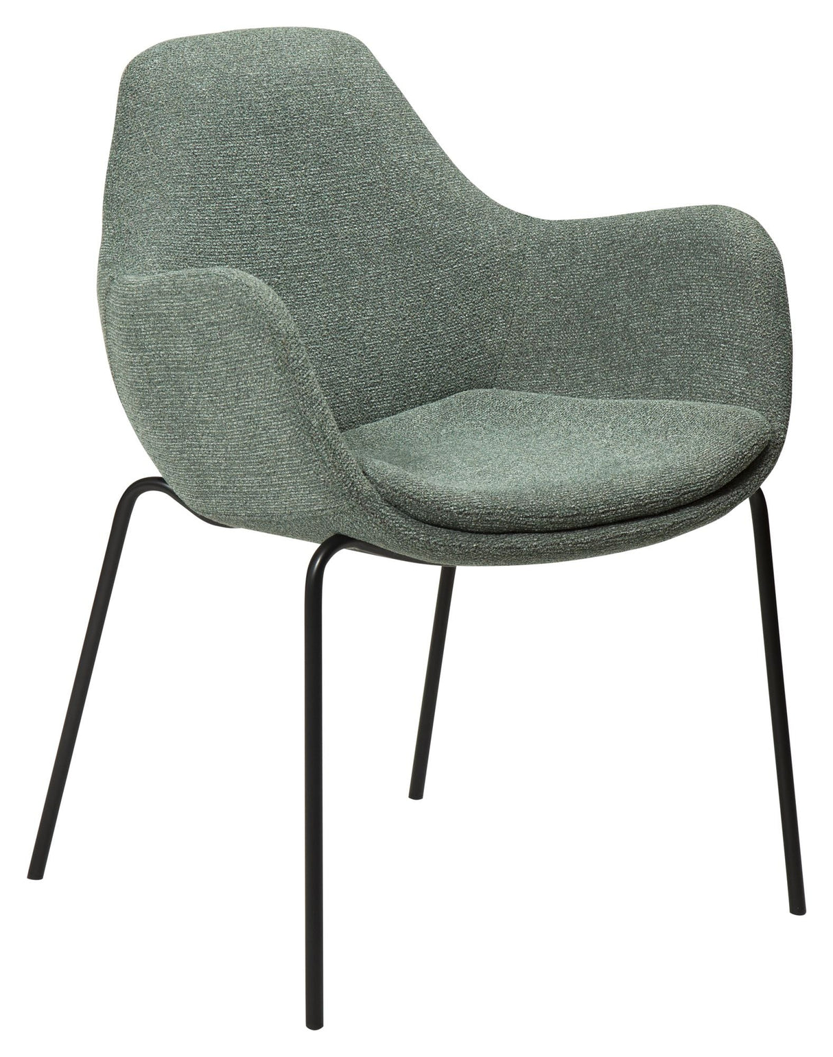 Zimmer matstol med arm, Pebble Green Bouclé tyg