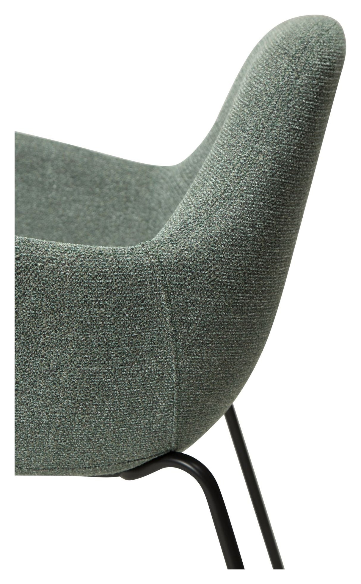 Zimmer matstol med arm, Pebble Green Bouclé tyg