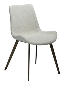 Hype Dining Chair, White/Beige Fabric