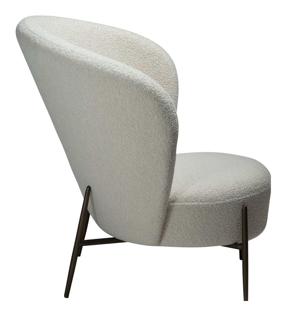 Orbit Lounge -stol, vitt/beige tyg