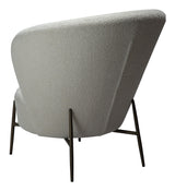 Orbit Lounge -stol, vitt/beige tyg