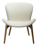 Paragon Lounge Chair, White/Beige Fabric