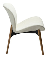 Paragon Lounge Chair, White/Beige Fabric