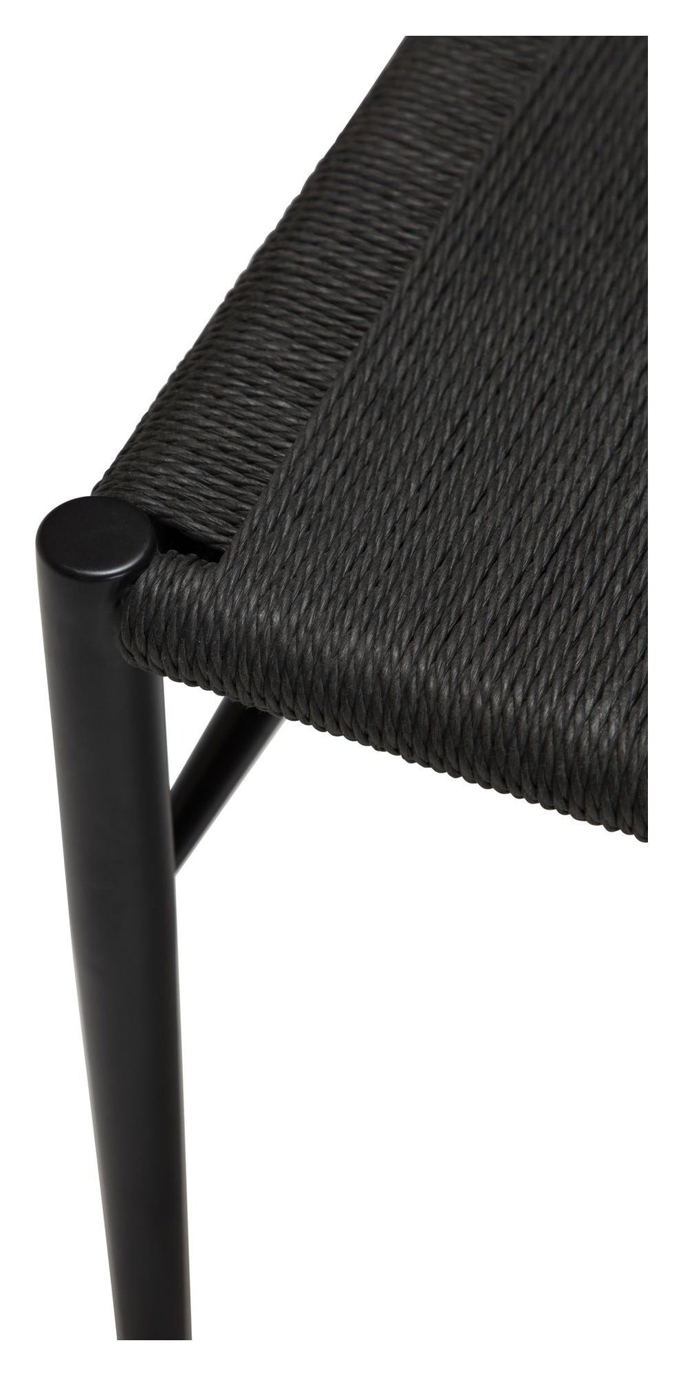 Sava Bench, Black Metal, Paper Yarn