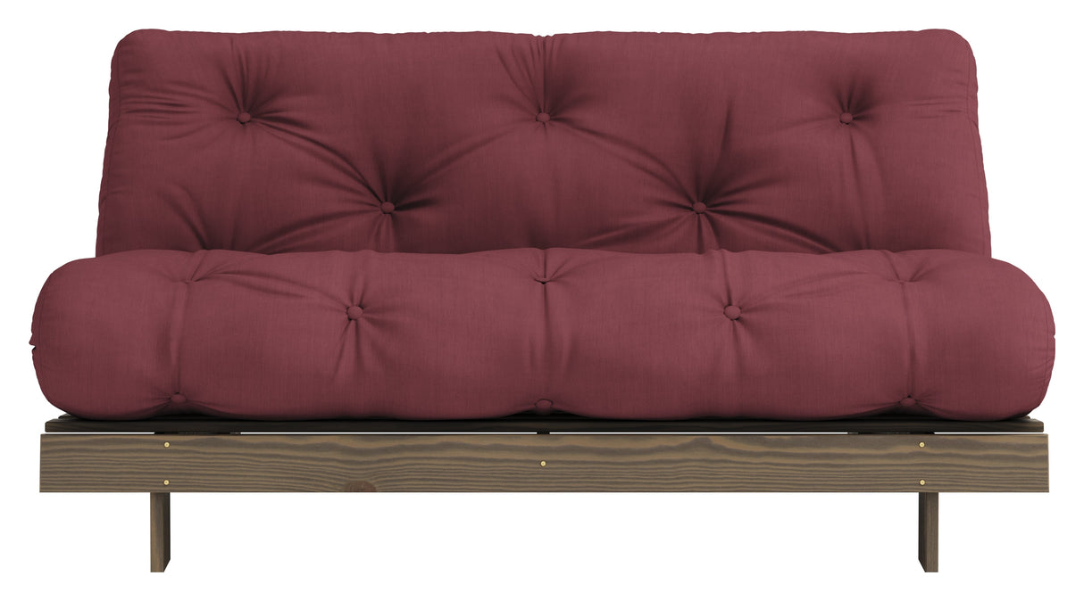 Rötter 160 bäddsoffa, brun lackerad tall, Bordeaux