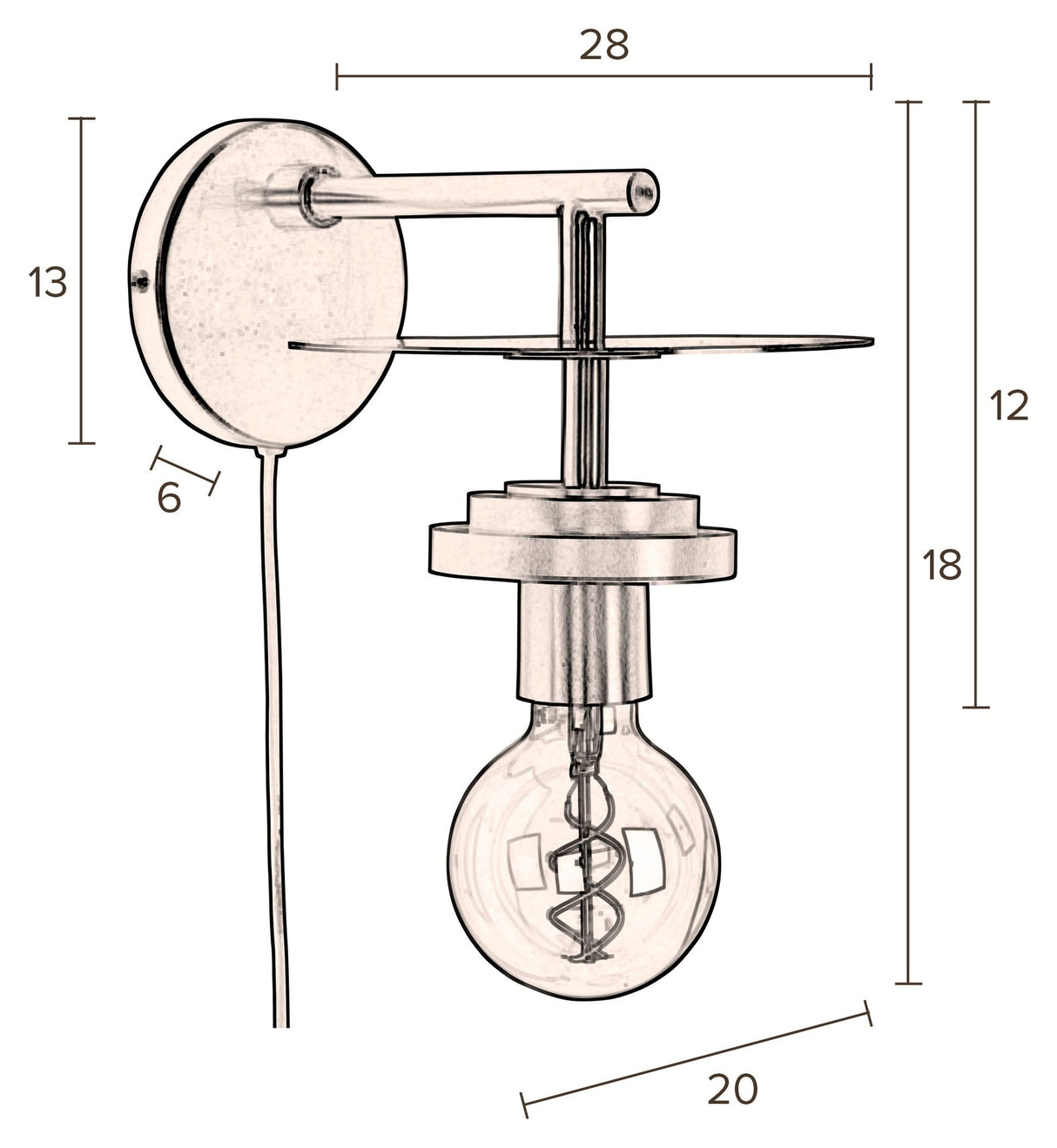 Dutchbone Aden Wall Lamp, mässing