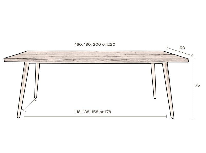 Dutchbone Alagon Dining Tabell 180x90, svarta ben