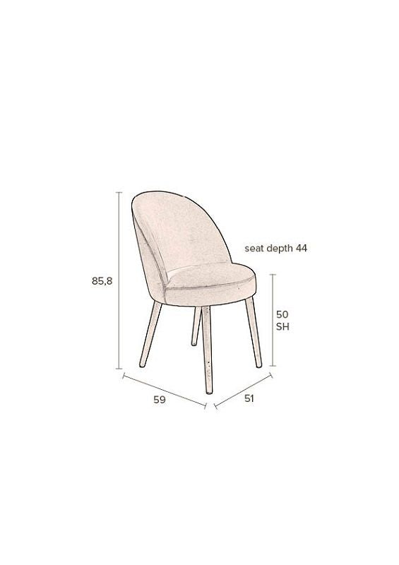 Dutchbone Barbara Dining Chair, Camel Velor