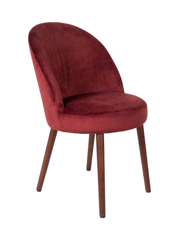 Dutchbone Barbara Dining Chair, Red Velvet