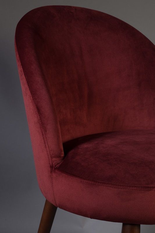 Dutchbone Barbara Dining Chair, Red Velvet