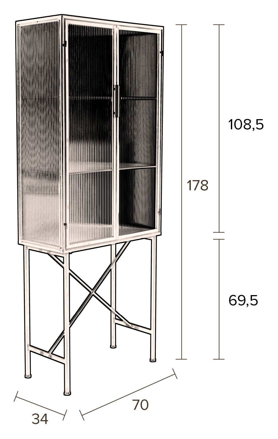 Dutchbone Boli Vitrine Cabinet - Iron