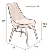 Dutchbone Chaya matstol, brun/svart