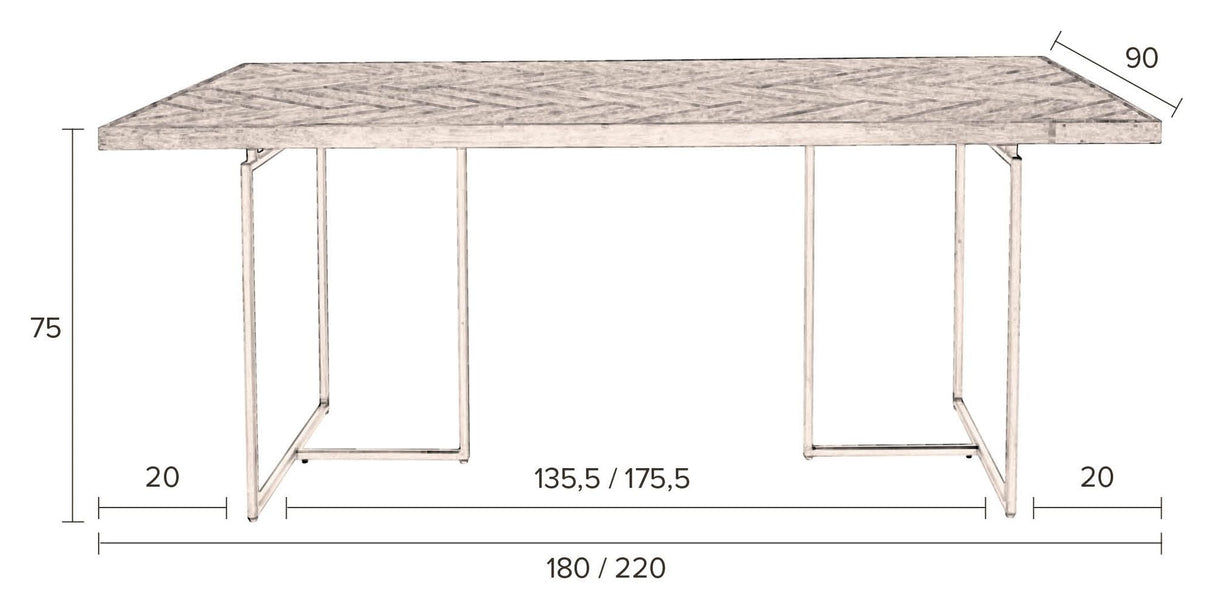 Dutchbone Class Dining Tabell 90x220, Acacie