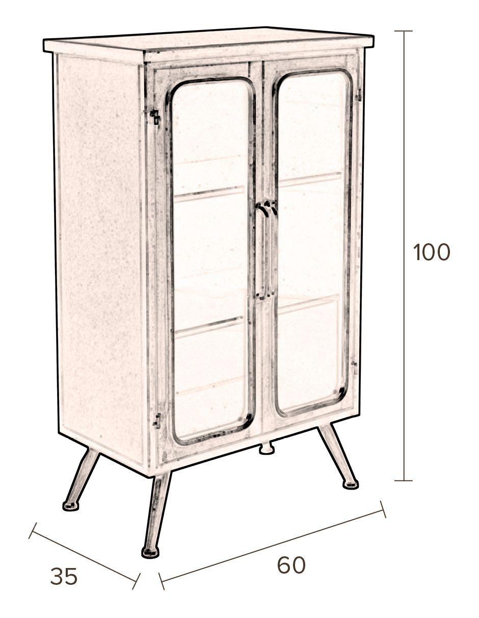 Dutchbone Denza Vitrine skåp, järn/glas