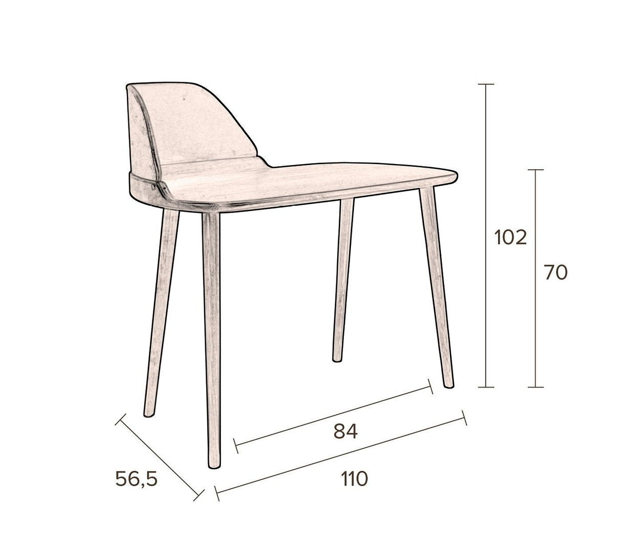 Dutchbone Finn Desk med Velor Panel