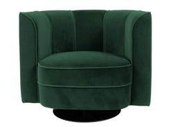 Dutchbone Flower Lounge Chair, Green Velvet