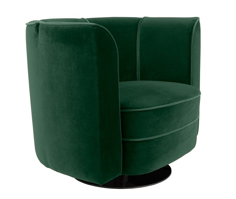 Dutchbone Flower Lounge Chair, Green Velvet