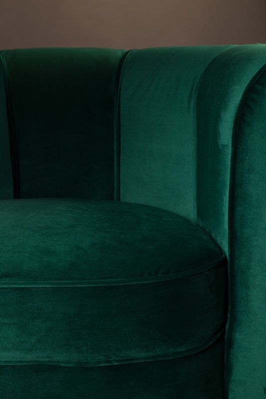 Dutchbone Flower Lounge Chair, Green Velvet