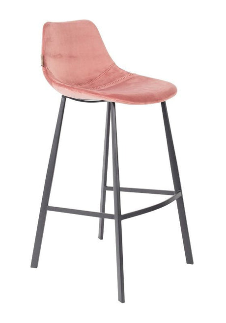 Dutchbone Franky Barstool, Old Pink Velvet