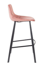 Dutchbone Franky Barstool, Old Pink Velvet