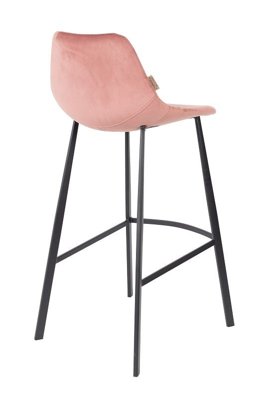 Dutchbone Franky Barstool, Old Pink Velvet